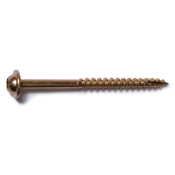 Saberdrive Wood Screw, #9, 2-1/2 in, Zinc Yellow Steel Flange Round Head Torx Drive, 455 PK 09326 - main